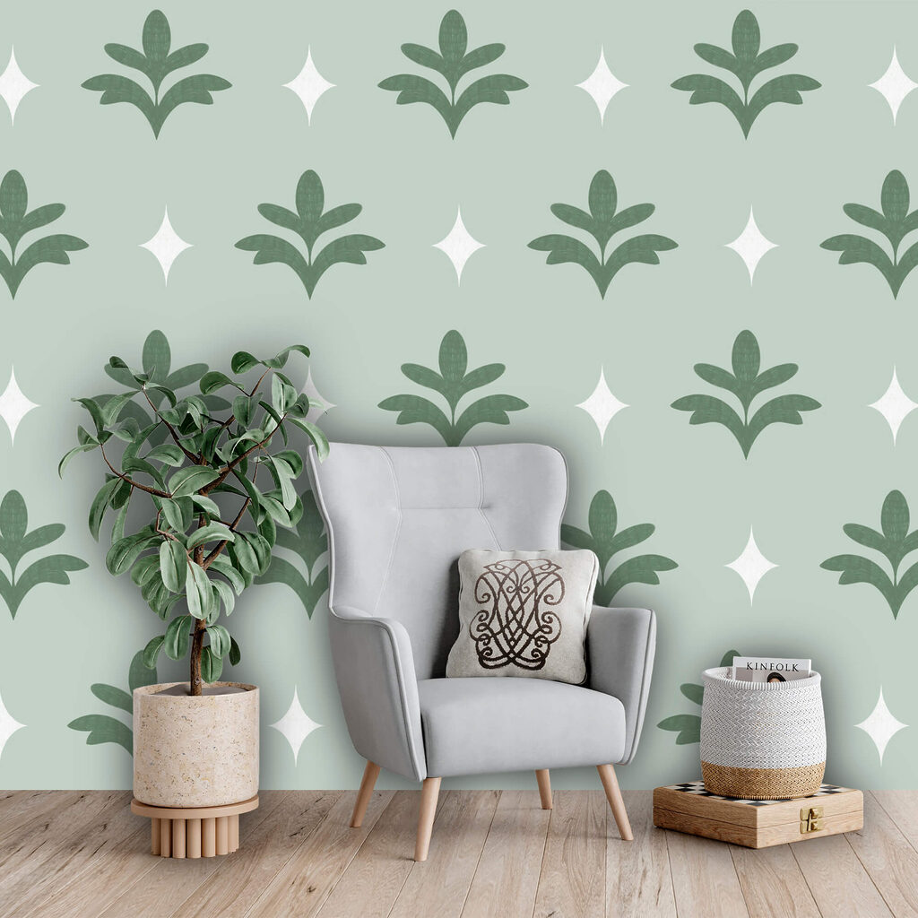 Elegante motivo botanico dai toni tenui