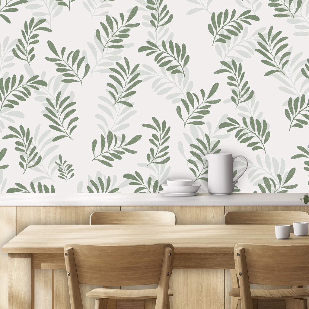 Motivo di foglie su sfondo bianco