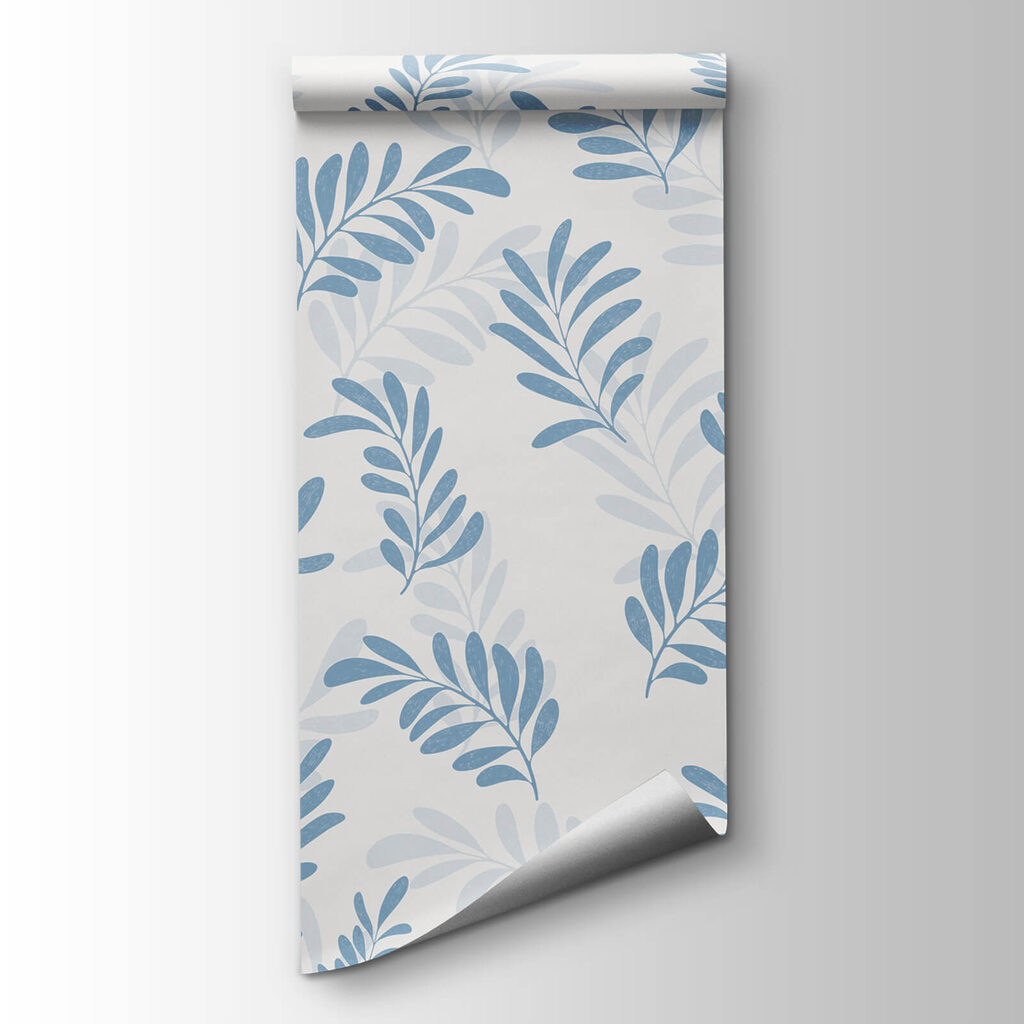 Pattern of blue leaves