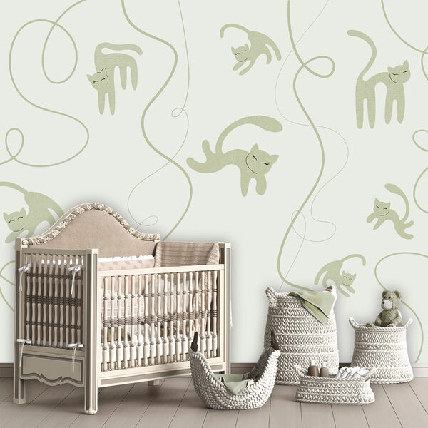 Motivo con gatti e rampicanti