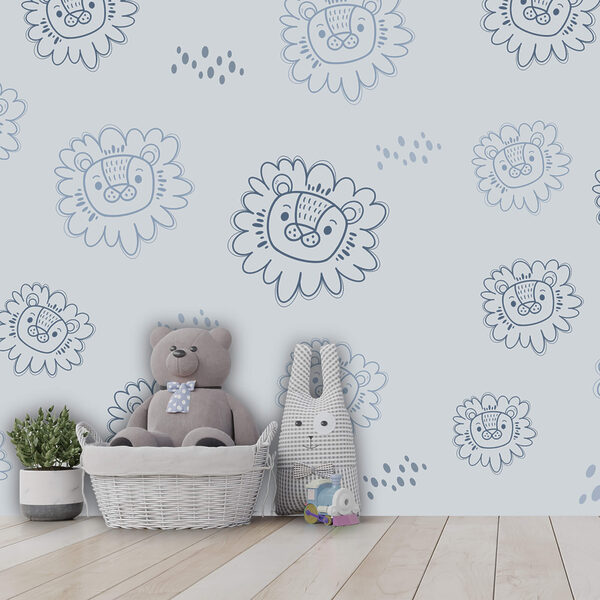 Motivo con leoni blu