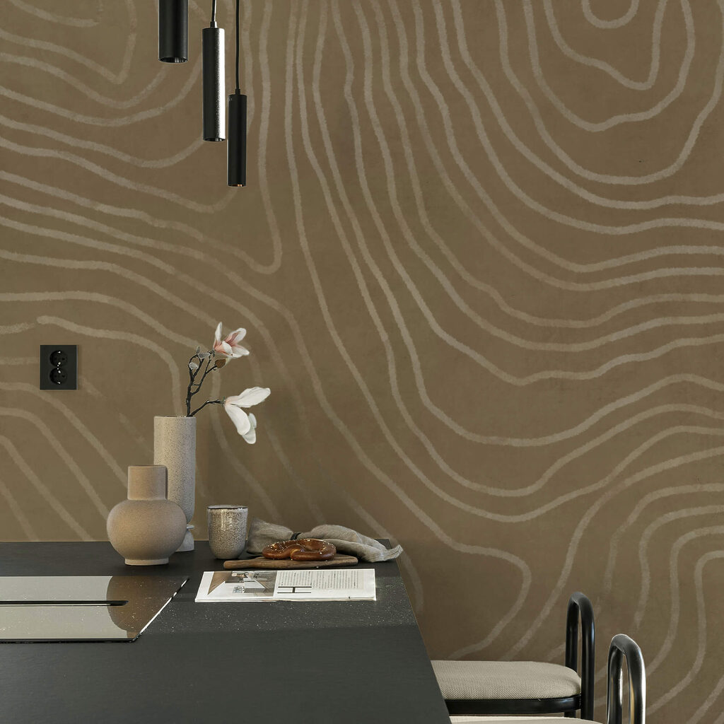 Superficie marrone con linee bianche