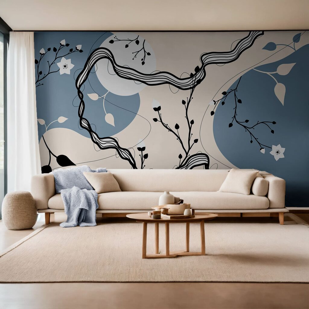 Disegno di un albero con fiori e foglie