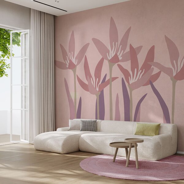 Composizione floreale con steli viola Composizione floreale con steli viola