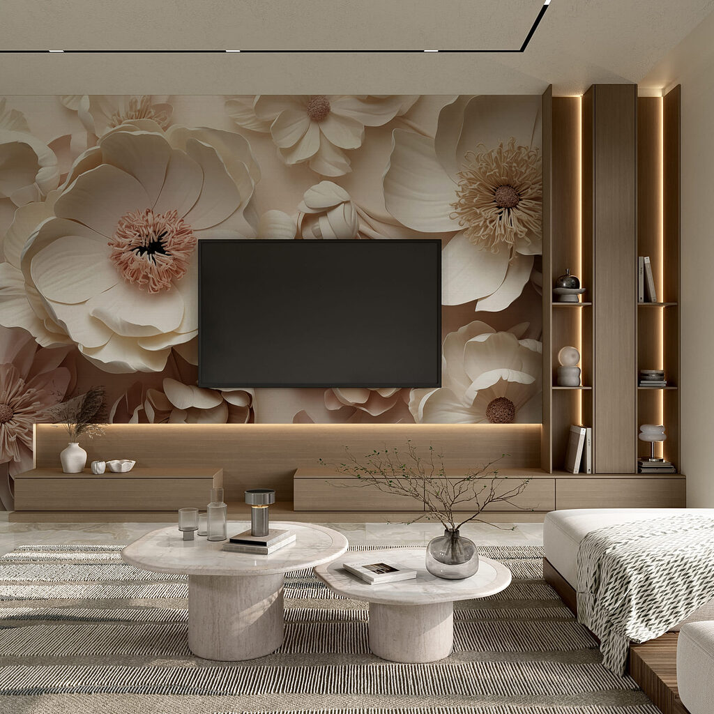 Composizione di fiori bianchi e rosa