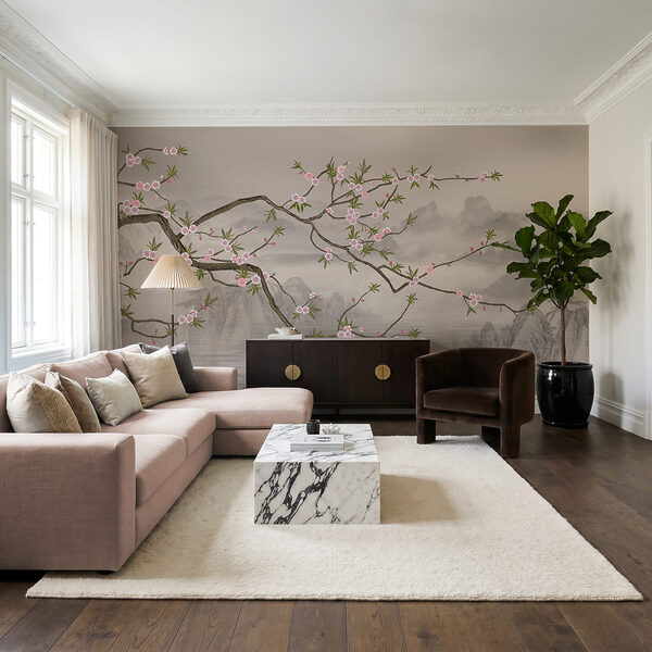 Ramo di albero con fiori rosa