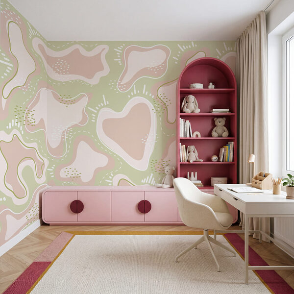 Forme rosa e bianche