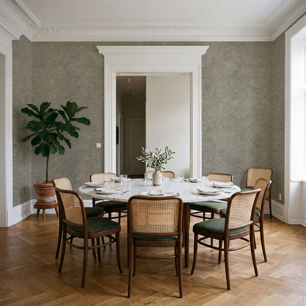 Tessuto grigio con righe bianche
