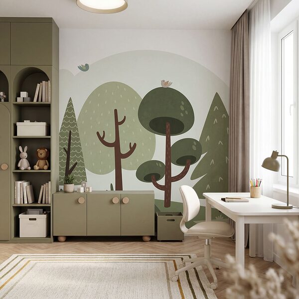 Disegno di alberi ed erba