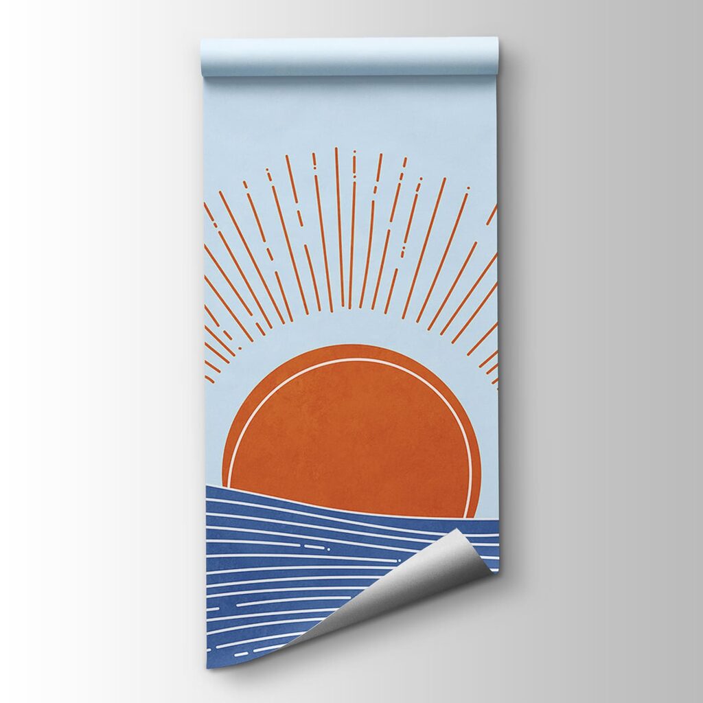 Sun rising over water