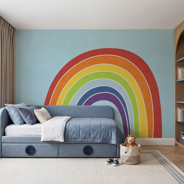 Arcobaleno su sfondo blu
