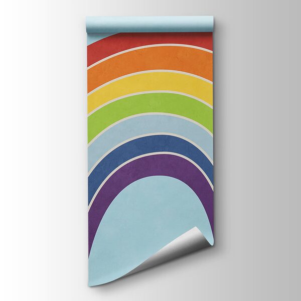 Rainbow with a blue background