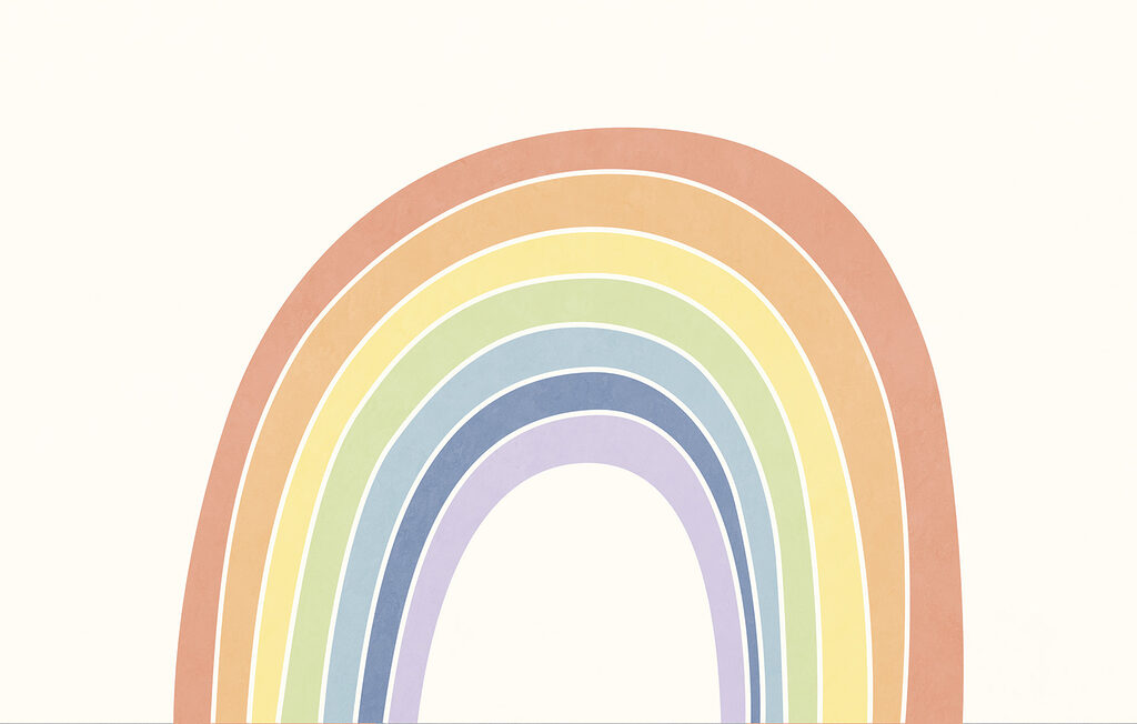 Rainbow on a white background
