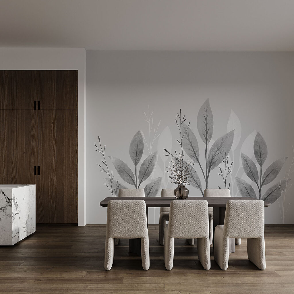 Elegante disegno botanico in bianco e nero Elegante disegno botanico in bianco e nero