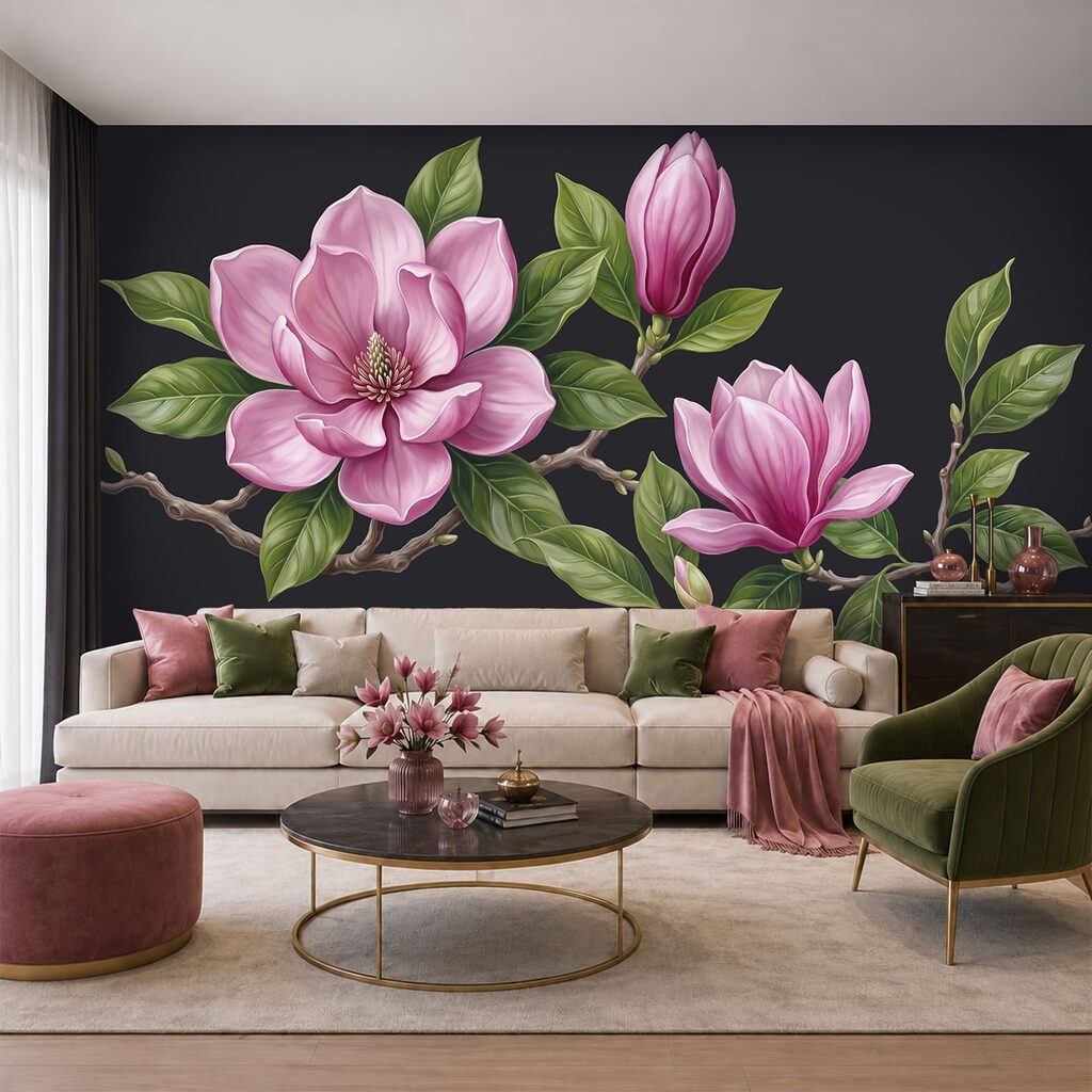 Mazzo di fiori rosa con foglie verdi Mazzo di fiori rosa con foglie verdi