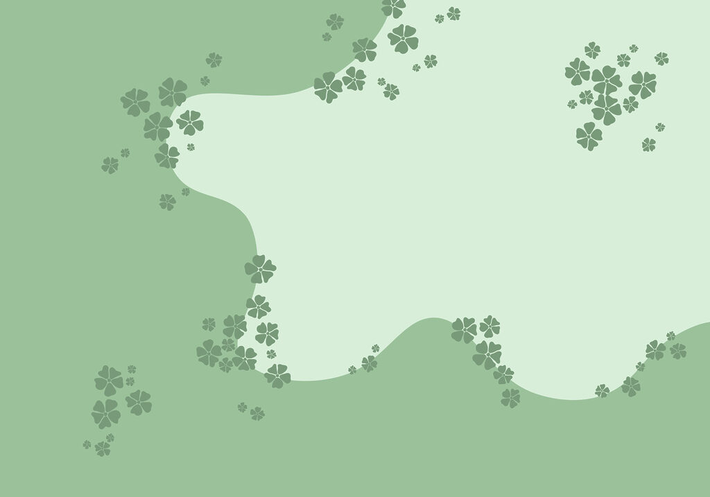 Green background with flowers