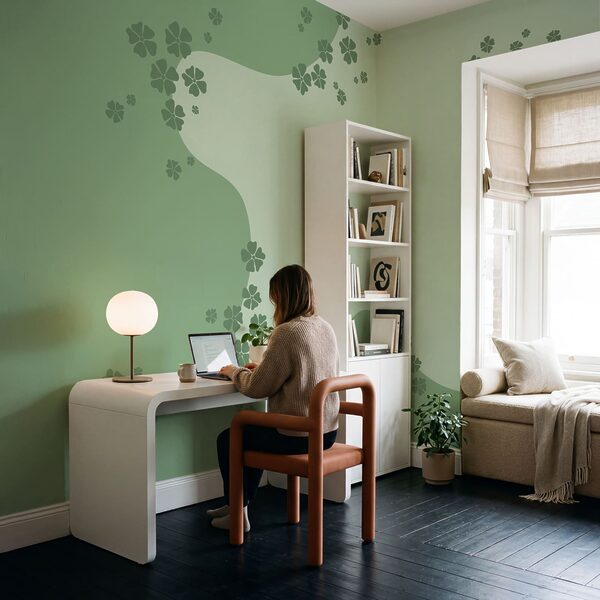 Sfondo verde con fiori