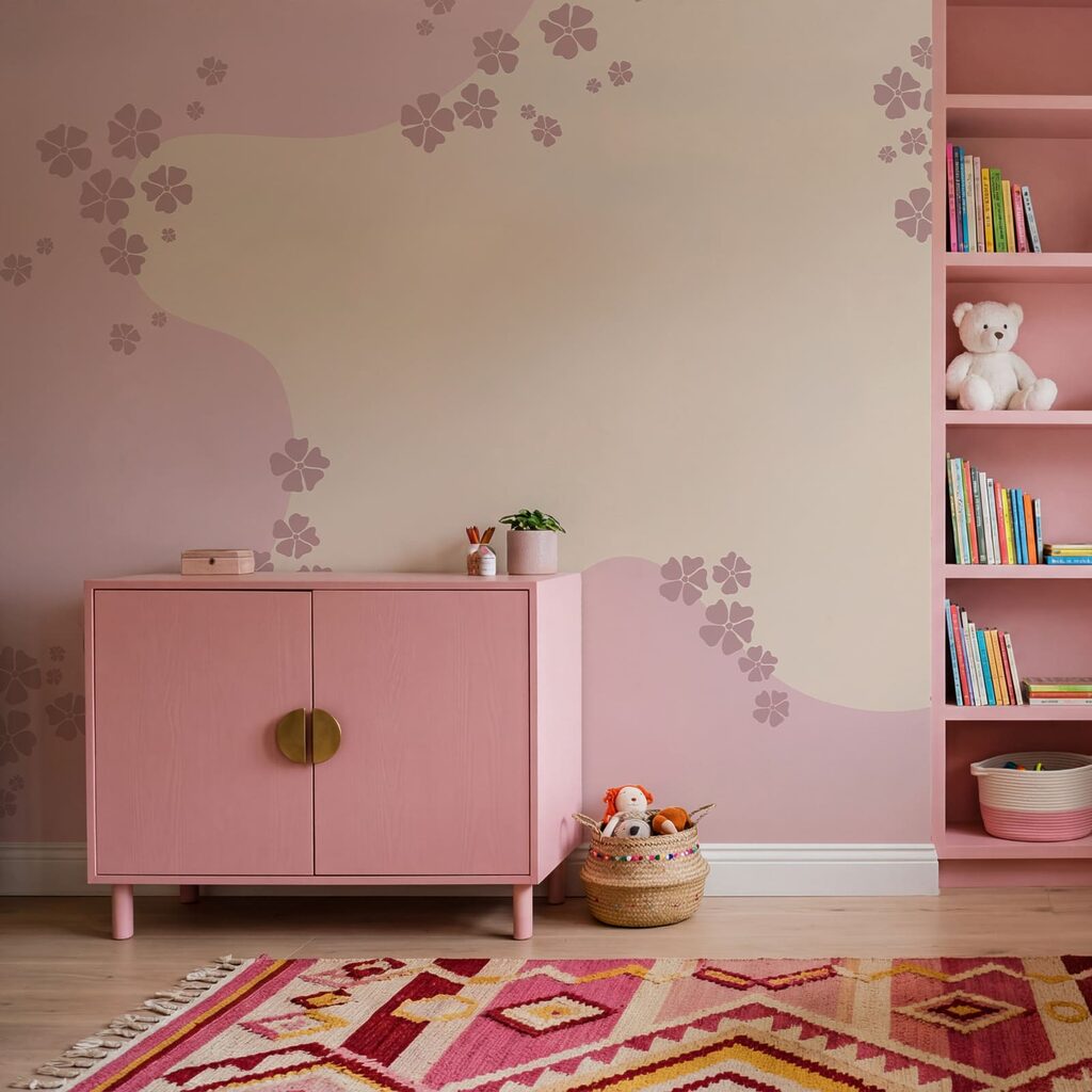 Sfondo rosa e bianco con fiori Sfondo rosa e bianco con fiori