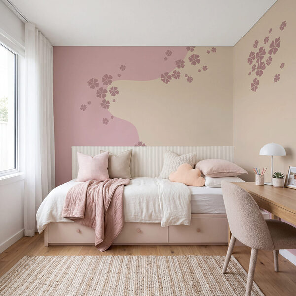 Sfondo rosa e bianco con fiori Sfondo rosa e bianco con fiori