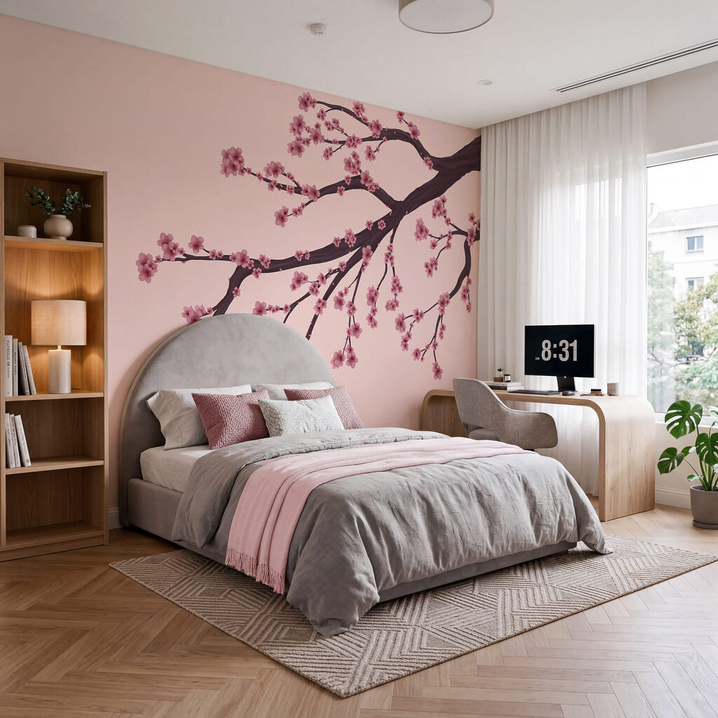 Ramo di albero con fiori rosa