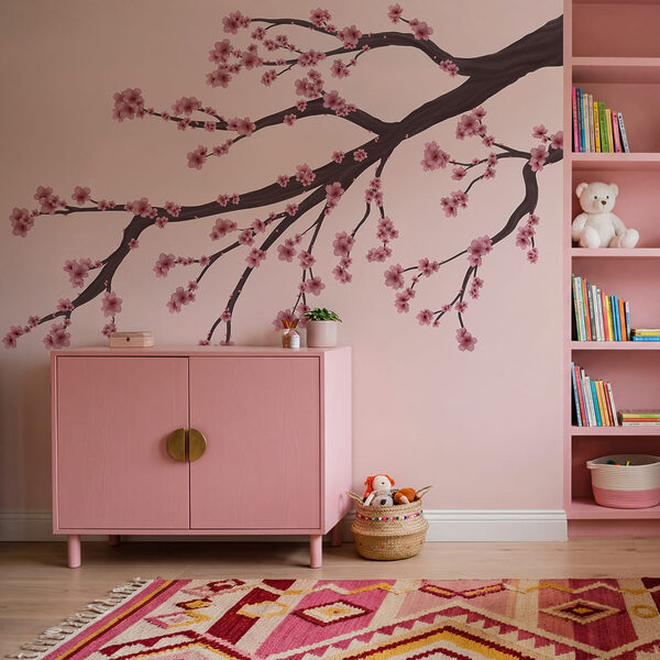 Ramo di albero con fiori rosa