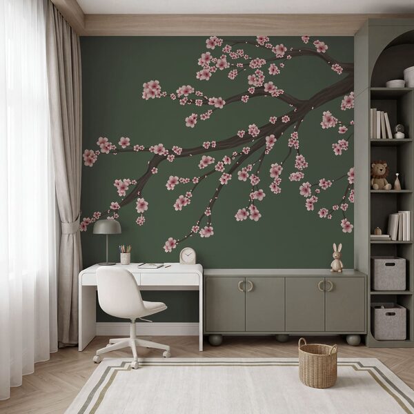 Ramo di albero con fiori rosa