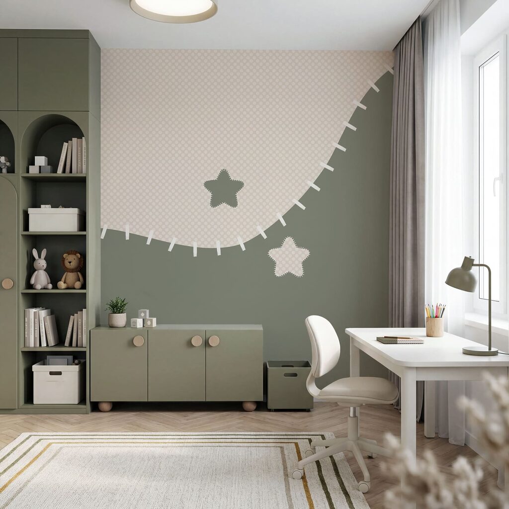 Tessuto bianco e grigio con stelle Tessuto bianco e grigio con stelle