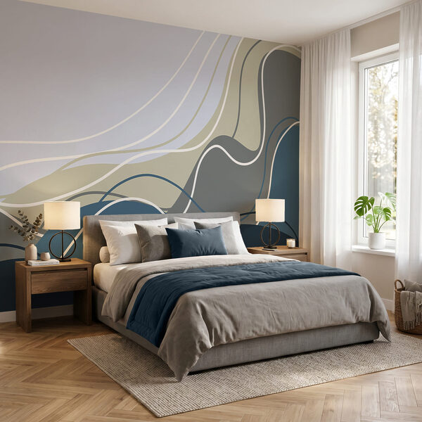 Linee ondulate blu e grigie