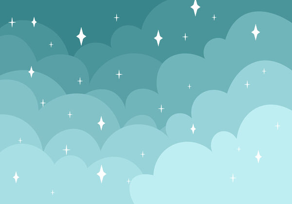 Blue sky with clouds and stars Blue sky with clouds and stars