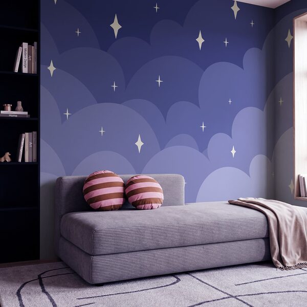 Cielo azzurro con nuvole bianche e stelle Cielo azzurro con nuvole bianche e stelle