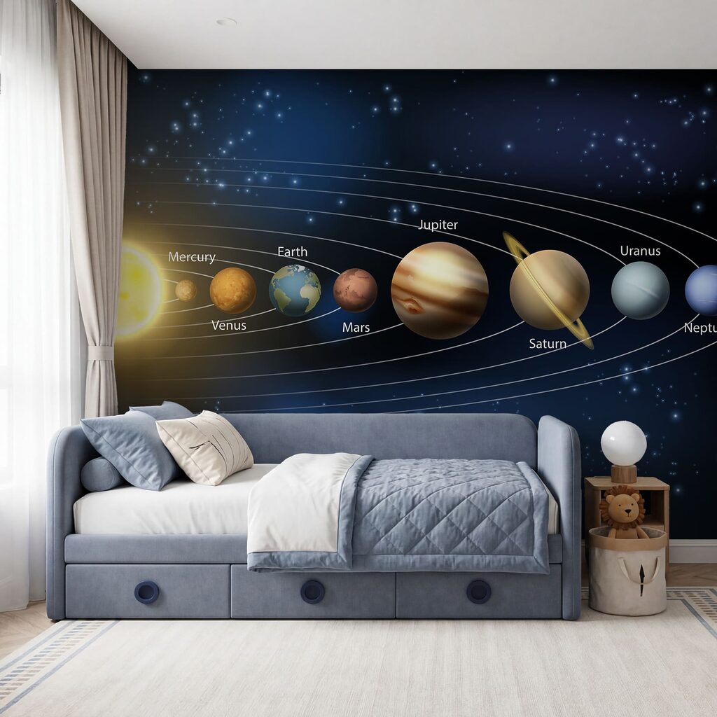 Sistema solare con pianeti e stelle Sistema solare con pianeti e stelle