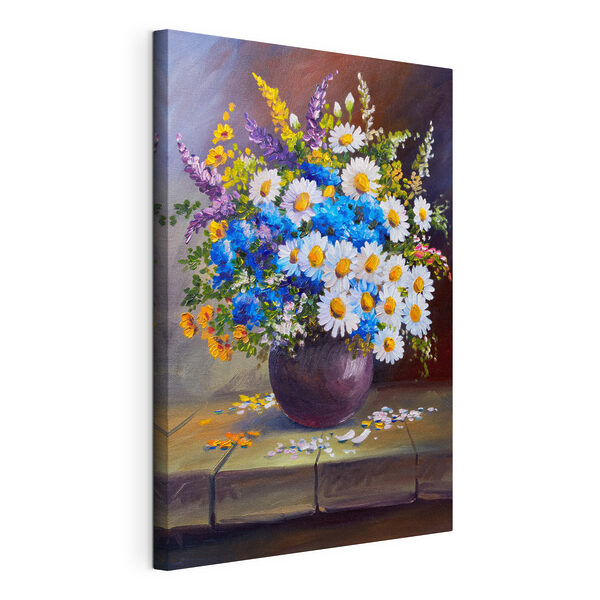 Un dipinto raffigurante dei fiori in un vaso Quadri Un dipinto raffigurante dei fiori in un vaso