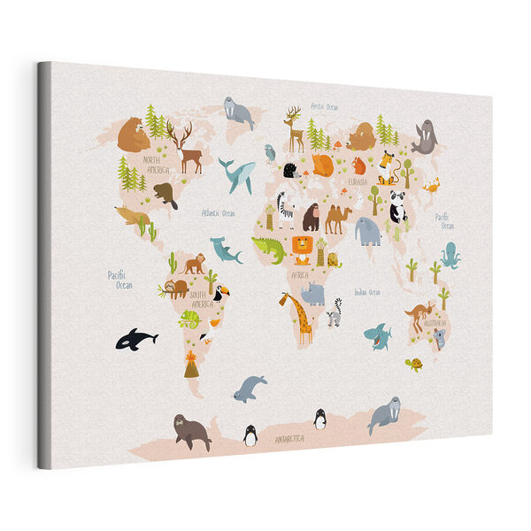 Quadri Una mappa del mondo con gli animali (COD: s31807) Quadri Quadri Una mappa del mondo con gli animali (COD: s31807)
