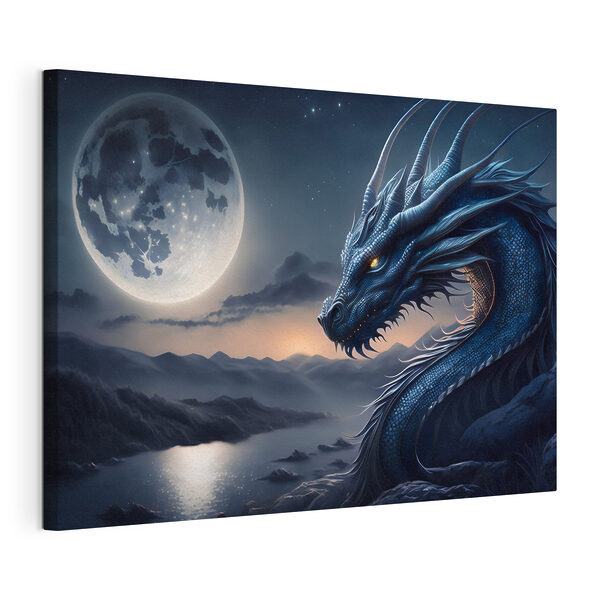 Quadri Un drago blu con la luna sullo sfondo (COD: s32612) Quadri Quadri Un drago blu con la luna sullo sfondo (COD: s32612)
