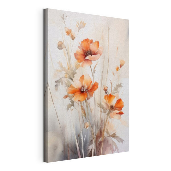 Quadri Un dipinto raffigurante fiori arancioni