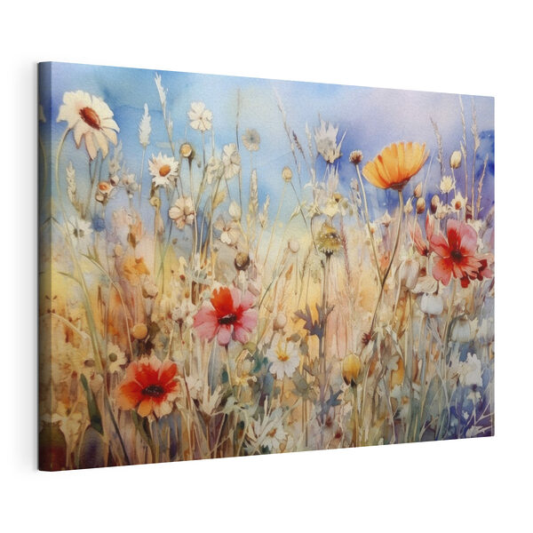 Un dipinto raffigurante fiori ed erba Quadri Un dipinto raffigurante fiori ed erba