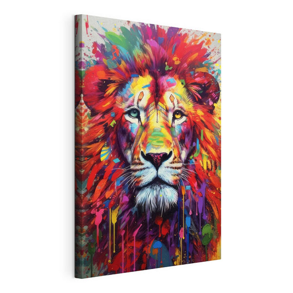 Un leone dai colori vivaci con baffi bianchi Quadri Un leone dai colori vivaci con baffi bianchi