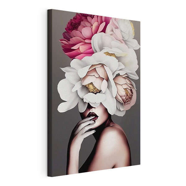 Una donna con dei fiori tra i capelli Quadri Una donna con dei fiori tra i capelli
