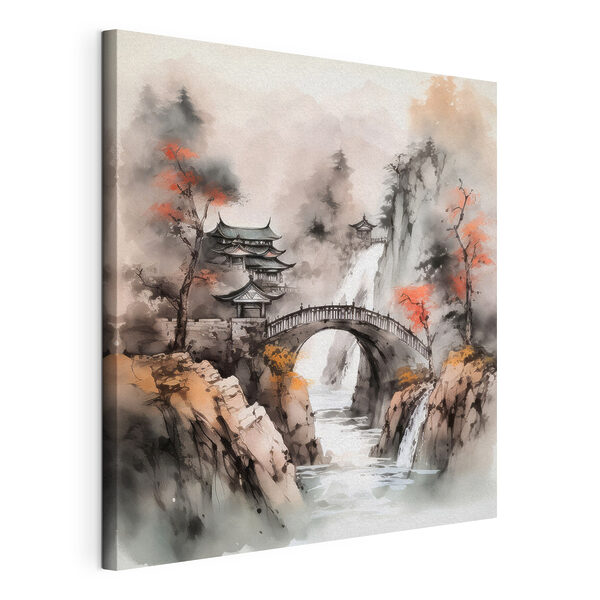 Quadri Ponte su un fiume