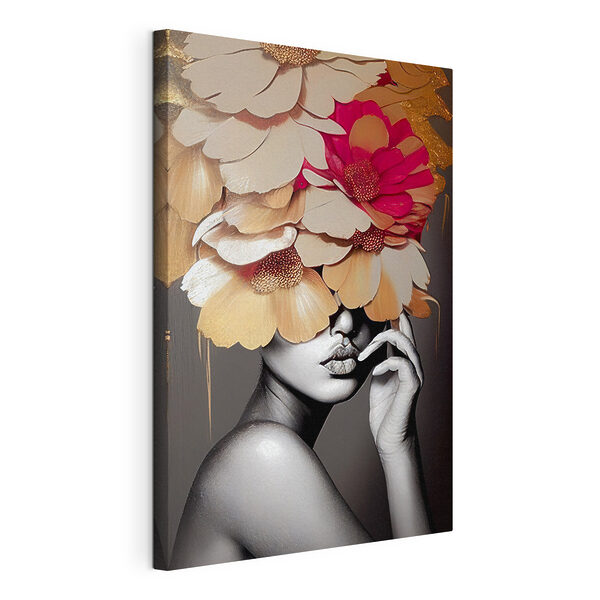 Quadri Quadri Donna con dei fiori in testa (COD: s35442)