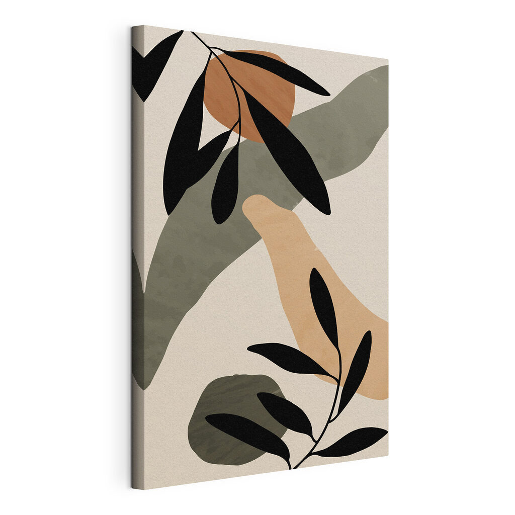 Abstract shapes and leaves composition Abstract shapes and leaves composition