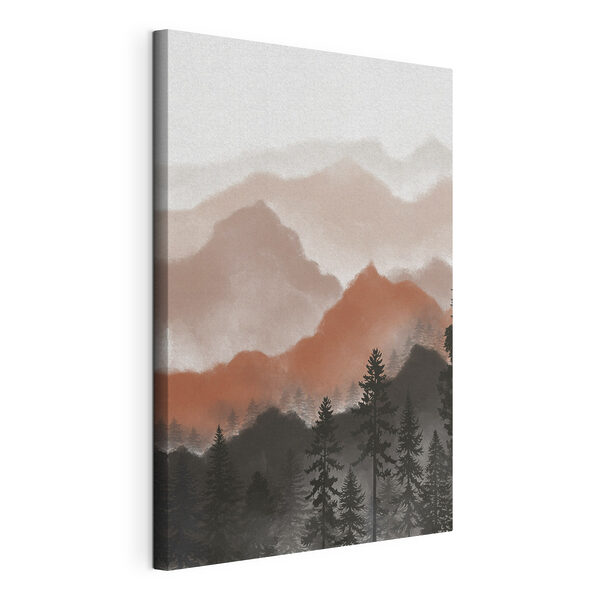 A landscape of mountains and trees A landscape of mountains and trees
