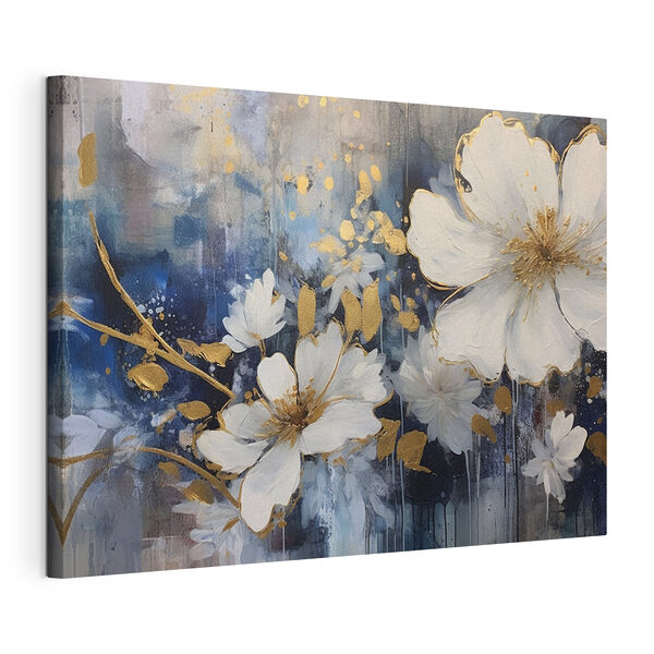 Quadri Eleganza floreale in blu e bianco