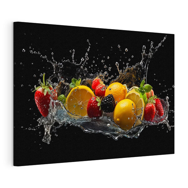 Quadri A group of fruits splashing into water (COD: s37044)