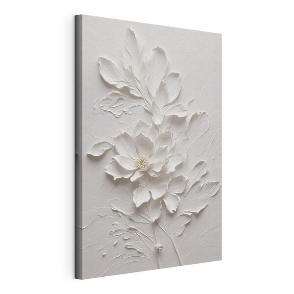 Quadri Un fiore bianco con delle foglie