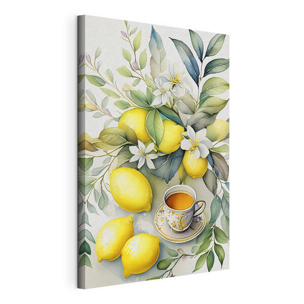 Quadri Un dipinto raffigurante dei limoni e una tazza di tè (COD: s38403) Quadri Quadri Un dipinto raffigurante dei limoni e una tazza di tè (COD: s38403)