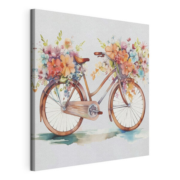 Quadri Un acquerello raffigurante una bicicletta decorata con fiori (COD: s38447) Quadri Quadri Un acquerello raffigurante una bicicletta decorata con fiori (COD: s38447)