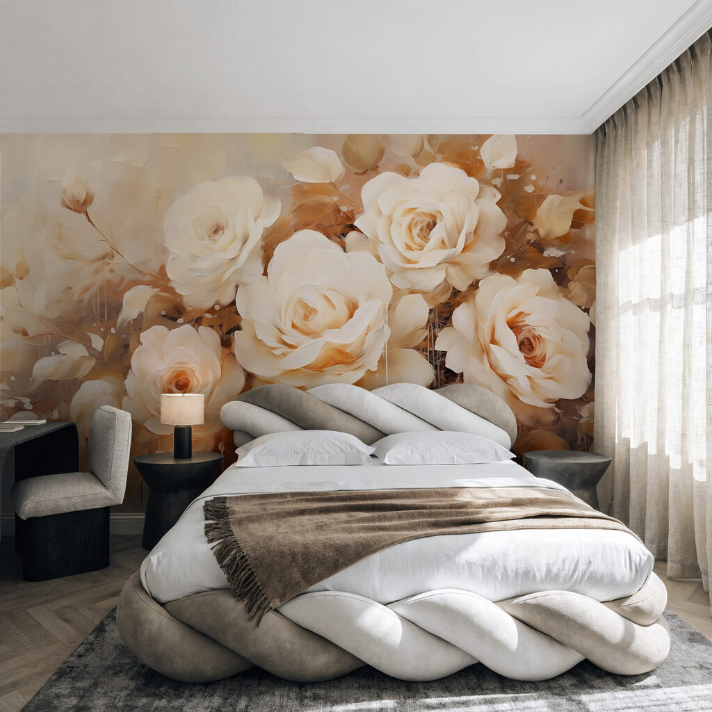 Dipinto raffigurante rose bianche