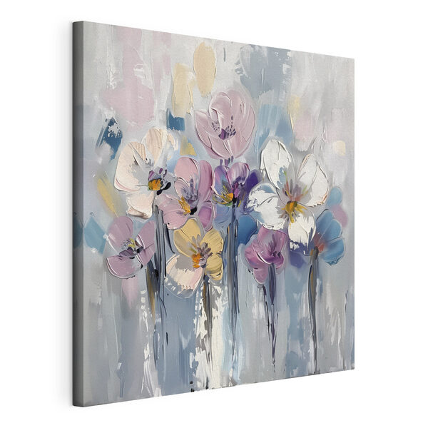 Quadri Un dipinto di fiori su sfondo bianco
