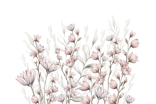 Painting of flowers and leaves